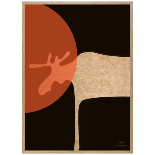 En smuk moose plakat med elgmotiv fra AabergKruse.
